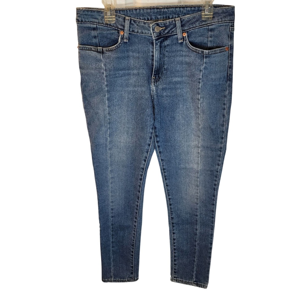Levi's Mid Rise Skinny Jeans Women's 30 Med Wash Blue Denim Y2K Casual Basic